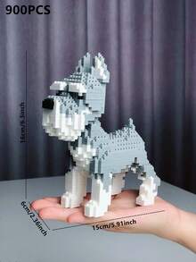 1件创意益智卡通积木动物狗（贵宾犬/斗牛犬/金毛寻回犬/腊肠犬/法国斗牛犬/杜宾犬）宠物狗伴侣DIY拼装积木套装，生日礼物 - 彩色 - 查看 18