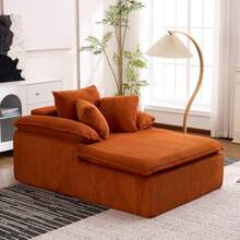 Un sofá reclinable de 46 cm de alto, diseñado para interiores y sin marco. Un sofá reclinable de lectura más cómodo, con amplios reposabrazos que no requiere instalación. - Naranja - Ver 2