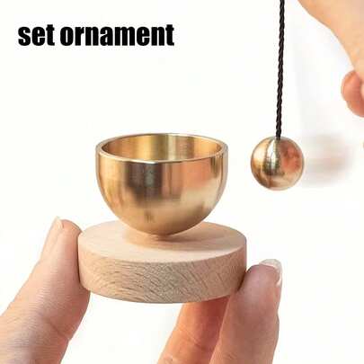 迷你颂钵套装 - 冥想颂钵，音色清澈悦耳，适用于瑜伽、冥想、放松、正念练习、脉轮疗愈，舒缓身心，独特的灵性礼物，优雅的装饰，小巧精致，疗愈之声