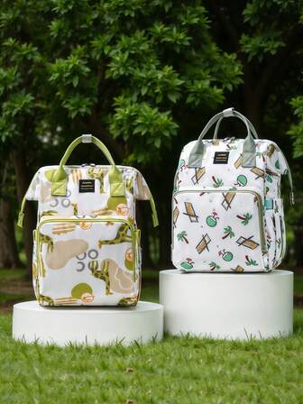New Arrival Large Capacity Maternity Diaper Bag, Printed Multifunctional Backpack For Mom & Baby, Suitable For Outdoor, Pregnancy, Mommy Bag