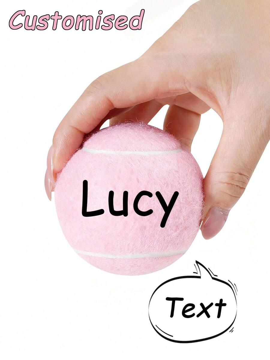 1/3/5 Peças Bola de Ténis Personalizada, Várias Cores Disponíveis, Presente de Natal/Aniversário, Alta Elasticidade para Treino de Iniciantes & Jogo, Bola de Massagem para Animais de Estimação, Brinquedo de Mastigar, Acessório de Ténis com Logótipo Personalizado, Suprimentos para Alívio de Stress para Animais de Estimação, Roupa de Ginástica, Presente do Dia do Pai - Multicolorido - Ver 1