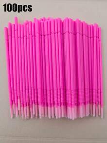 300 piezas/100 piezas Toallitas desechables para remover pestañas postizas, palitos de limpieza de pestañas, hisopos de limpieza extendidos, herramientas para extensiones de pestañas, empaquetados - Multicolor - Ver 17