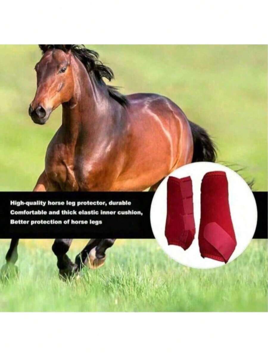 四件套透气马蝇靴，细网设计，防虫透气，宽松舒适，色彩鲜艳，保护马腿，多场景适用，保障马腿安全。