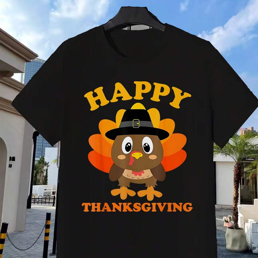 Camiseta de Acción de Gracias para Hombre - Estilo - Negro - Ver 1