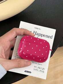 Minimalist Graffiti Pink Polka Dot Protective Case Compatible With Apple Wireless Charging Case, Scratch-Resistant And Shockproof - Hot Pink - View 8