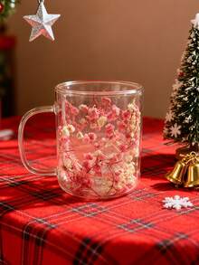 1pc Personalized Photo High Borosilicate Real Flower Glass Mug, Custom Elegant Coffee Cup, Create Your Own Exclusive Glass Cup, Customized Coffee Mug, Valentine's Day Gift, Mother's Day Gift, Father's Day Gift, Birthday Gift, Graduation Gift, Wedding Gift, Housewarming Gift, Restaurant, Living Room, Bedroom, Office, Tea Room, Home, Back To School Gift - Multicolor - View 1