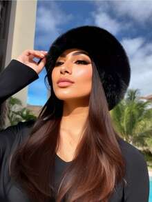 Women Warm Snow Ski Cap Fur Bucket Hat Mongolian Hat Ear Protection Winter Hats Thick Windproof Dome Luxury Plush Bucket Hat - Multicolor - View 4