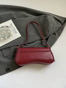 1个时尚休闲百搭高品质翻盖单肩包，适合外出 - 紅色 - 查看 8