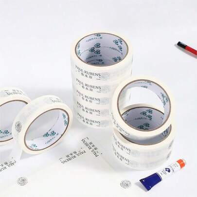 2pcs/4pcs Paul Rubens Masking Tape, 2.5cm Wide, White Color, No Trace, Non-Sticky Adhesive, Suitable For Oil Painting, Watercolor, Acrylic Painting