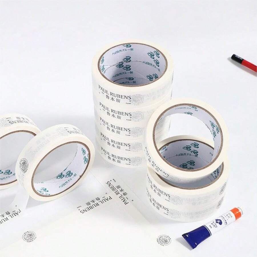 2pcs/4pcs Paul Rubens Masking Tape, 2.5cm Wide, White Color, No Trace, Non-Sticky Adhesive, Suitable For Oil Painting, Watercolor, Acrylic Painting - one-size - View 1