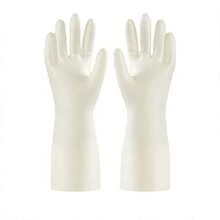 1 Pair Extra Long & Thick Durable Waterproof, Oil-Resistant Multi-Purpose Cleaning Gloves For Household, Car, Painting, Kitchen, Bathroom Use. Prevent Soiling, Reusable, Easy To Hang Dry - White - View 8