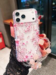 Ốp điện thoại chống sốc họa tiết hoa anh đào hồng, kèm dây đeo thời trang, tương thích với iPhone 17 Pro Max, 11, 12, 13, 14, 15 Pro Max, 13 Pro Max, XR, XS, 16, A54 5G, A52, A14, A15, A12, S22, S21, S24, S25, S25 Ultra, S21 Ultra, A55 5G, A71 4G, A34 5G, A22, A13 4G, A05S và nhiều hơn nữa. - Hồng - Xem 2