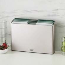 Joseph Joseph Folio 4-Piece Colour Coded Cutting Board Set, Slimline Case For Organized Kitchen Storage, Graphite - ColorC - 查看 2