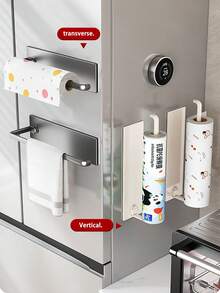 2 Packs/1-Pack Bathroom Tissue Holder, Toilet Paper Holder, Toilet Paper Box, Toilet Paper Box Storage Rack, Roll Paper Holder, Bathroom Storage Rack. No Drilling Required. Also Suitable For Towels, Kitchen Cling Film, And Clothes Rack Storage. - Multicolor - View 5