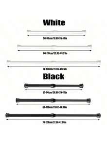 Thanh treo rèm và rèm tắm điều chỉnh hiện đại - Thanh kéo dài chịu lực cao, không cần khoan, thích hợp cho phòng tắm, tủ quần áo, cửa sổ, giá treo khăn - Phụ kiện trang trí nhà cửa bằng thép và nhựa cho phòng tắm. - trắng - Xem 11