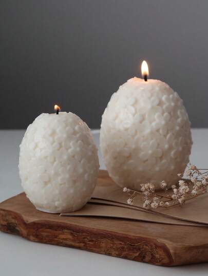 1PC/2PCS Frangipani Egg-Shaped Silicone Mold, DIY Creative Flower Egg Scented Candle Mold, Holiday Home Decoration / Gift Ornament Epoxy Resin Mold, Handicraft Casting Molds, Art Ornament Plaster Mould