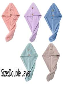 1pc Microfiber Hair Turban, Quick Dry Hair Wrap, Water Absorbent Hair Towel - Nhiều màu - Xem 9
