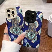Hamsa Hand And Evil Eye Pattern  Case For  15/14 Series |   Full-Coverage Drop Protection With Matte FinishSuitable For IPhone 17 Air - 白色 - 查看 4