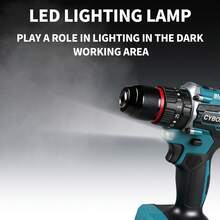 CYBOBAN 电动工具，20V 无刷冲击钻，13mm 无绳冲击手钻，双速调节，LED 照明灯，顺时针和逆时针旋转，不锈钢夹头，耐磨损，配备 4.0Ah 容量锂电池，高效工作，国际标准充电器，适用于家庭维修和庭院维护的常用工具，高品质产品，值得拥有。