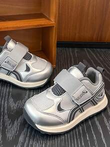 Boys Girls Casual Sneakers Lightweight Soft Sole Breathable Running Shoes Comfortable Kids Sports Shoes - Silver - View 4