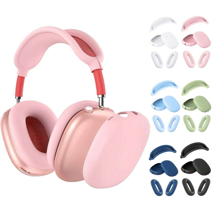 Slime Silicone Case Cover Compatible With AirpodsMax Headphones, Anti-Scratch Ear Pad Case Cover/Ear Cups Cover/Headband Cover Compatible With AirpodsMax, Accessories Soft Silicone Skin Protector Compatible With Apple AirPodsMax