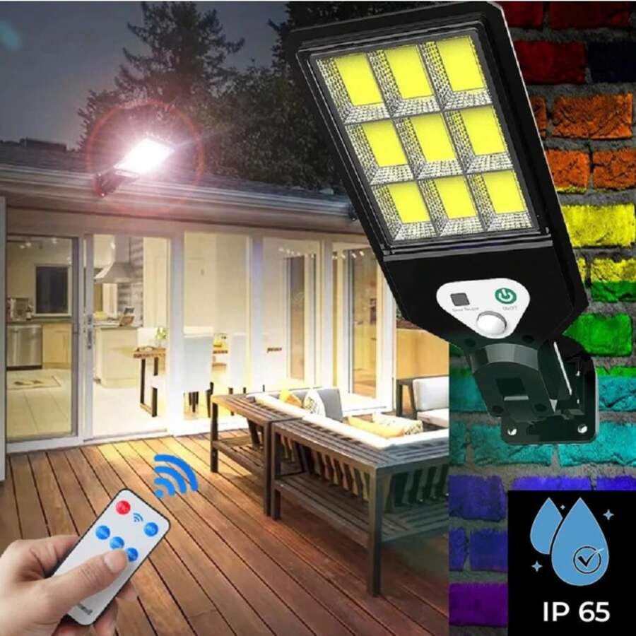 Solar Wall Floodlight With LED Motion Sensor (3063) - Negro - Ver 1