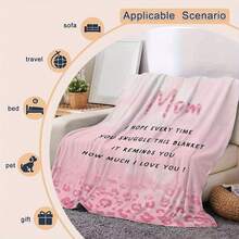 Give Me The Most Beautiful Gift For My Mom - A Blanket, With A Retro And Warm Style,Super Soft Flannel Printed  Blanket,As Birthday Gifts, Family, Wedding, Souvenir Blankets, Polyester Blankets Suitable For All Seasons, Washable, Machine Washable, Lightweight, Breathable, Comfortable, Warm, Unique, 280gsm For Him, Her Personalized Ideal Gifts For Her, Perfect Nap, Camping, Travel, Home, Daily Life, Office Decoration, Birthday, Anniversary, Valentine's Day, Thanksgiving, Christmas, Halloween, Mother's Day, Wedding, New Year Gifts ,Sofa,Bed,Car,Bedroom,Living Room,Office,  Outdoor Camping, Beach,Wall Decoration - 多色6 - 查看 5