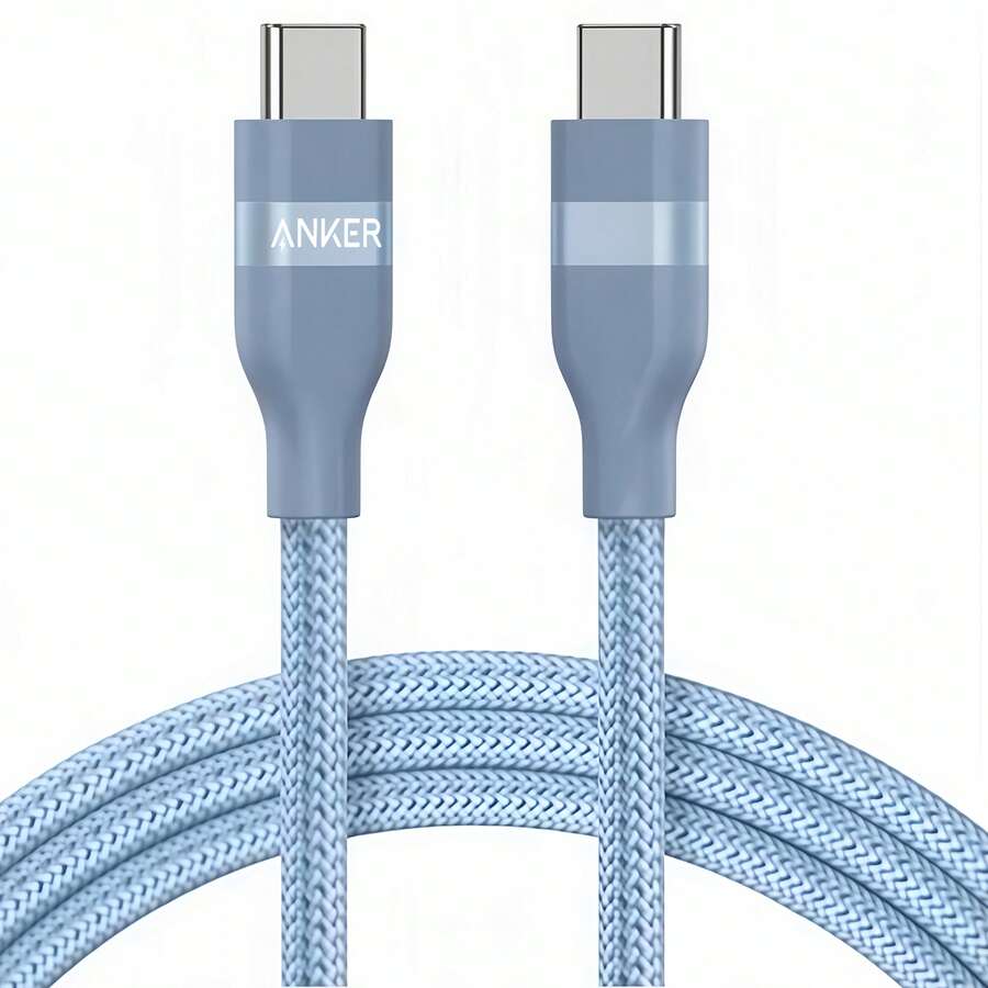 anker A82E2 高密度編織快充線 Type-C接口 抗拉防爆裂設計 加強接頭耐彎折 高效快充相容多種設備 藍色 - 藍色 - 查看 1