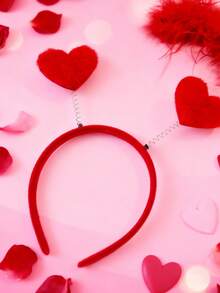 1 tiara feminina rosa e vermelha em formato de coração para a primavera, estilo vintage casual, para festas, fofa e elegante. Acessórios para cabelo, tiara de arco. - Multicolorido - Ver 16