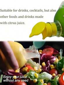 Lemon Juicer, Citrus Squeezer, Portable Manual Lemon/Lime Press With Built-In Strainer, Orange - Multicolor - View 4