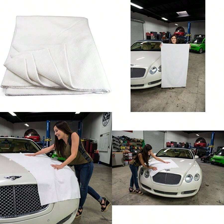 Chemical Guys Mic_808 Toalla de Microfibra sin Bordes (Negro 129.54 cm x 76.20 cm),(Blanco) - Multicolor - Ver 1