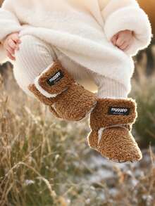 Infant Infant Shoes, Newborn Socks Shoes, Slippers, Winter Warm Infant Crib Shoes, Toddler Shoes - Brown - View 8