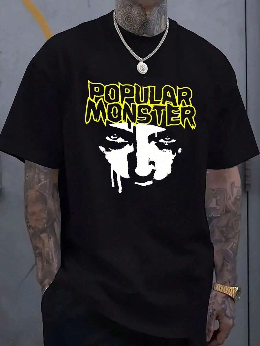Cayendo en el Sonido Una Experiencia de Caída al Reverso Camiseta Gráfica de Manga Corta para Hombre - Negro - Ver 1