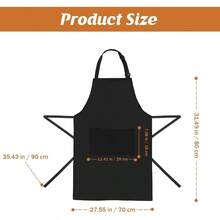 4 Packs Chef Apron Black Waterproof Apron Adjustable Aprons With 2 Pockets For Men Women Professional Aprons For Kitchen Cooking Gardening Painting Baking Restaurant Black - Đen + Polycotton - Xem 2