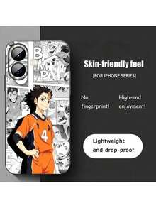 Funda de teléfono Haikyu Cool Nishinoya Yuu compatible con 17 16 15 14 13 12 11 X XR XS 8 Plus Mini Pro Max, funda suave negra a prueba de golpes, funda compatible con funda  17 pro max, funda  17 pro, funda  17, funda  16, funda  16 pro max, funda  15 - Negro 4 - Ver 11