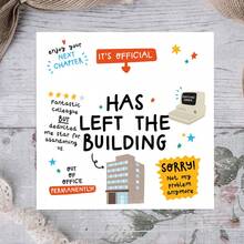 Funny Retirement Card, Congrats New Job, Left The Building, Funny Card For Colleague, Funny Office Retirement Greeting - Multicolor - View 4