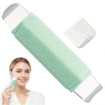 手动黑头去除器，无需用电，温和清洁面部毛孔，表面纹理设计，薄荷绿手柄易于抓握，轻柔去除黑头，适合所有肤质，居家护肤必备工具，男女通用鼻毛修剪器