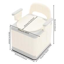 kangten Bedside Commode Toilet, Portable Toilet Chair, Adult Potty Chair For Bathroom - 灰色+米色 - 查看 2