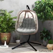 Outsunny Seat Cushion, 120 X 100 Cm, With Backrest, 8 Cm Thick, Padded, Water-Repellent, For Rocking Chairs And Hanging Baskets, Grey