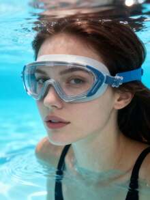 成人大框泳镜 - 防雾、防紫外线、防水、180°广角男女通用泳镜，适用于泳池和开放水域