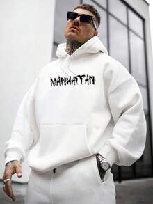 New Hot Selling Manhattan Dark Collage Style Hoodie, Urban  Element Printed Hooded Hoodie, Hot Selling Top - 白色 - 查看 2