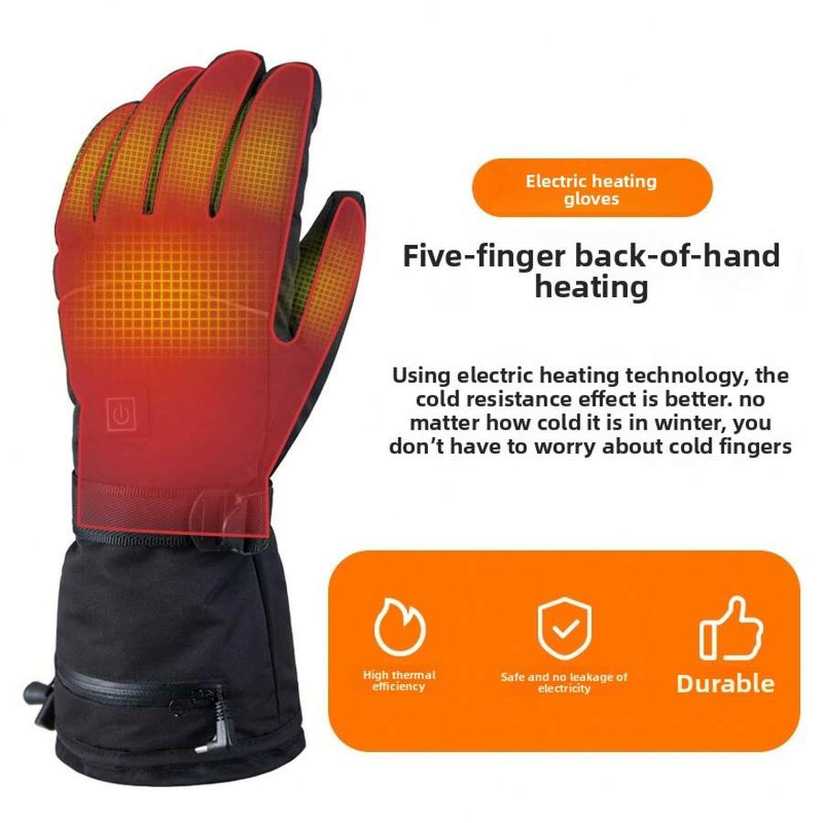 Guantes Eléctricos Calefactados Sin Dedos – 3 Niveles De Calor Y Pantalla Táctil