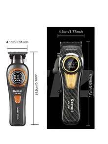 Kemei Professional Hair Clipper KM-2242 USB Rechargeable High Power Hair Clipper KM-999 Electric Hair Clipper 0mm Precision Trimmer Hair Clipper + Trimmer Set Men's New Year Hair Clipper - Black - View 3
