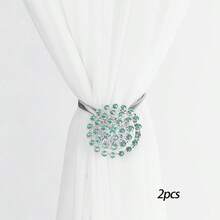 1pc/2pcs Crystal 3D Magnetic Curtain Clips, Elegant & Fashionable Automatic Curtain Tiebacks, No Drilling Required, Won't Damage Walls, Can Firmly Hold Curtains And Also Serve As Exquisite Home Decor - Multicolor - View 16