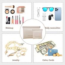 3 Pcs Makeup Bag Data Cable Storage Bag Automatic Closure Portable Small Bag Cosmetic Bag - 棕色3個 - 查看 9
