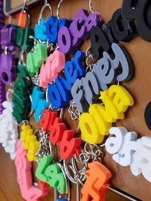 Personalised 3D Printed Name Keychain – Custom Name Keyring - Multicolor - View 2