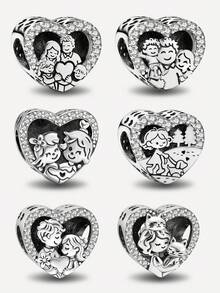 1pc 925 Sterling Silver Teddy Bear Pendant Bead, Suitable For Women Bracelet, Bangle DIY Jewelry Making, Exquisite Jewelry - Set 1 - View 1