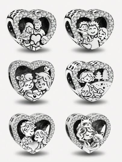 1pc 925 Sterling Silver Teddy Bear Pendant Bead, Suitable For Women Bracelet, Bangle DIY Jewelry Making, Exquisite Jewelry