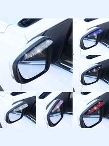 2 piezas Viseras de lluvia para espejos retrovisores con incrustaciones de rhinestone | Protector de lluvia universal ensanchado y ampliado, accesorio decorativo de lujo para automóviles.