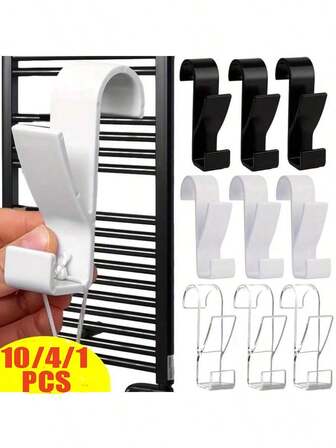 10pcs Radiator Hooks, Radiator Hooks, Towel Rack Heating Hooks, Plastic S-Shaped Hooks, Suitable For All Standard Radiators, Bathroom Hanging Clips, Electric Towel Rack Hooks, Multi-Function Drying Rack Hooks, Towel And Clothing Storage Rack Bathroom Accessories Bathroom Tools
